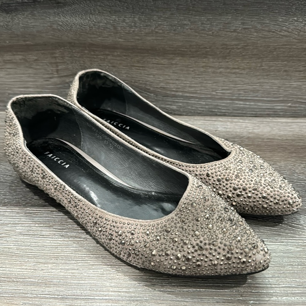 Bling bling cap toe flats shoes